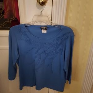 Southern Lady blue top with pattern